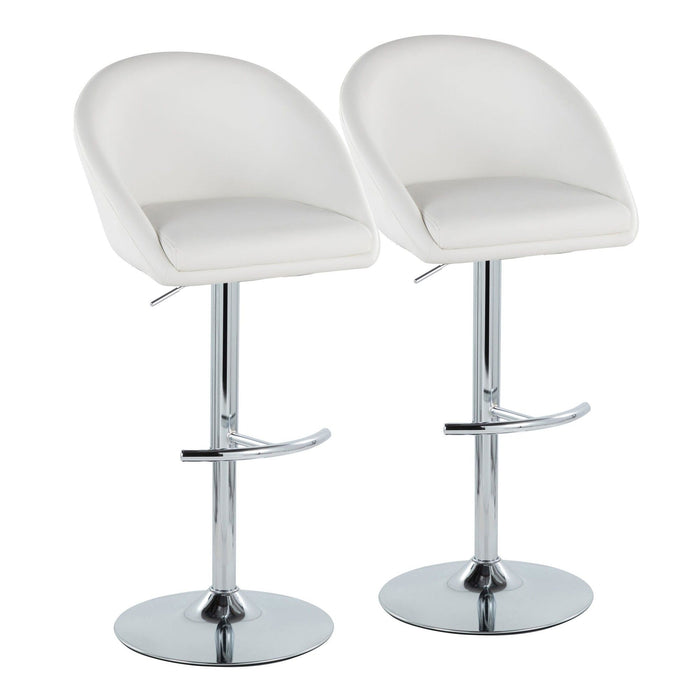 Matisse - Highback Adjustable Barstool With Rounded T Footrest (Set of 2) - Chrome Metal