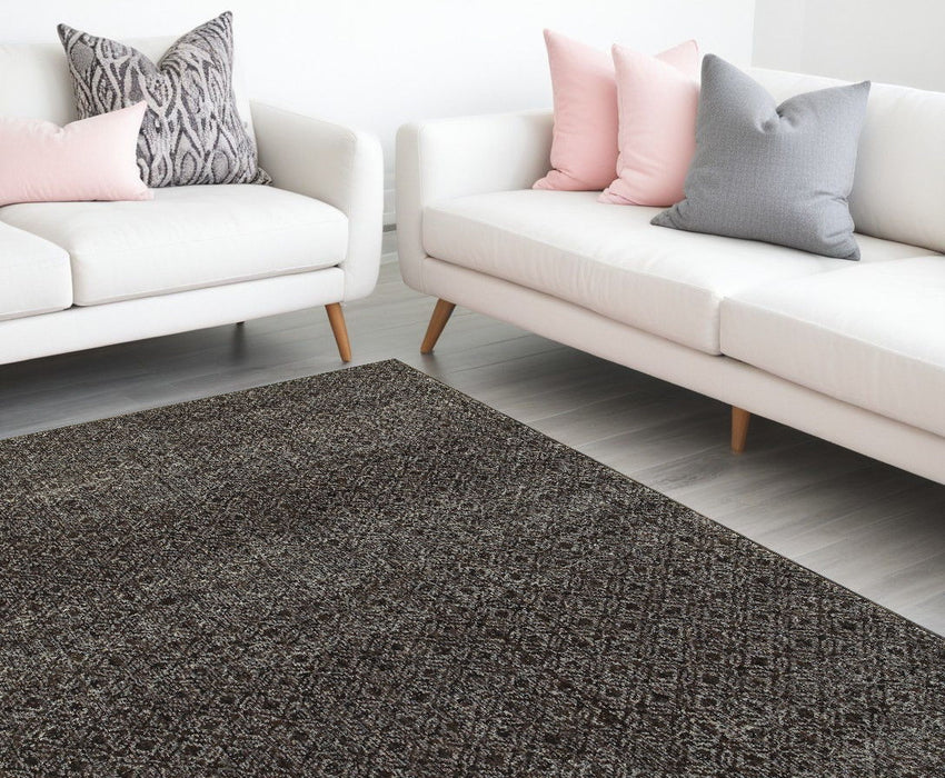 7.9' x 11.3' Geometric Power Loom Area Rug - Gray