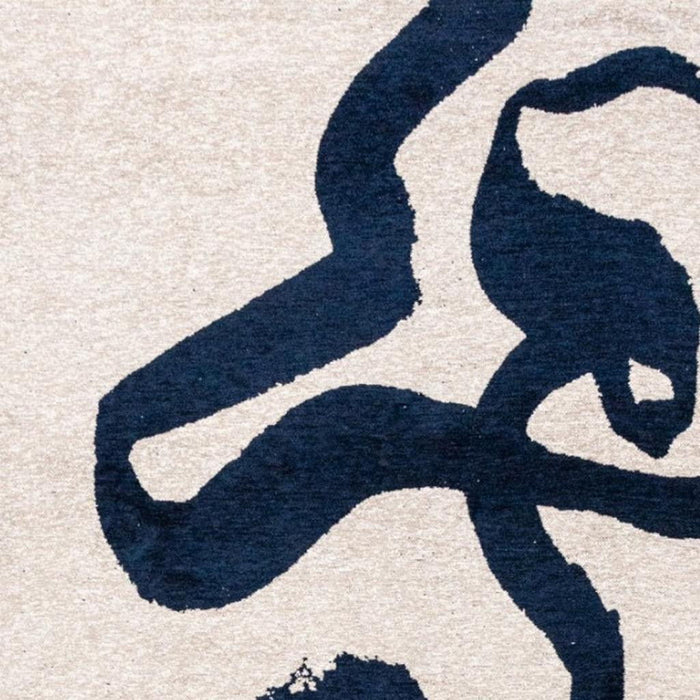 5' X 7' Abstract Washable Area Rug With UV Protection (609999) - Beige / Blue