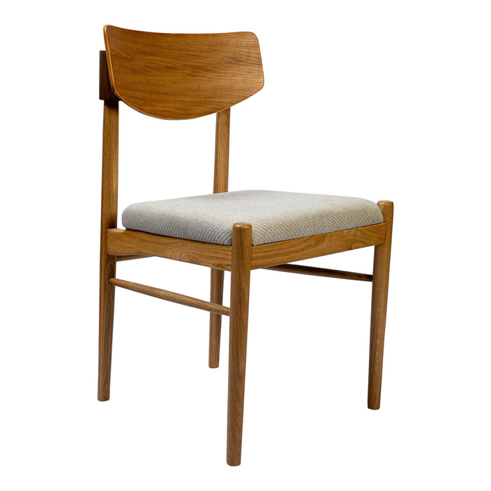 Upholstered Fabric Open Back Dining Side Chair - Natural / Off White