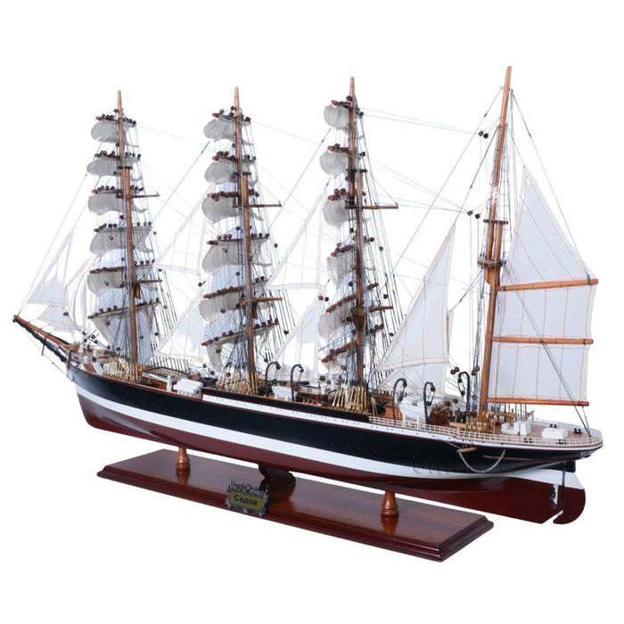 Hand Painted Model Boat (624656) - Dark Brown / White