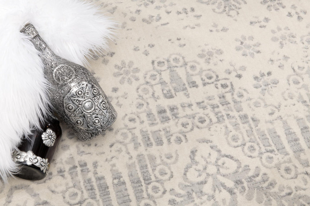 16' Abstract Runner Rug (610277) - Beige / Gray