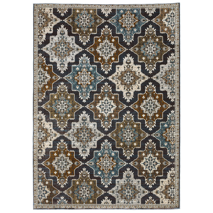 11' X 8' Medallion Area Rug - Gray And Blue