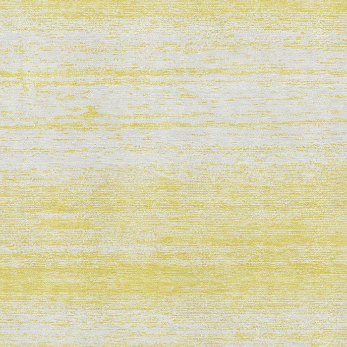 10' X 14' Striped Washable Area Rug With UV Protection (668205) - Yellow / Ivory