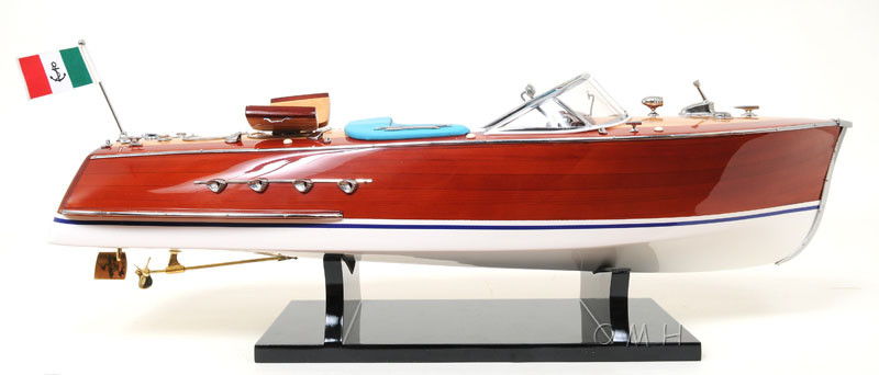 Hand Painted Model Boat (624217) - Dark Brown / Light Brown
