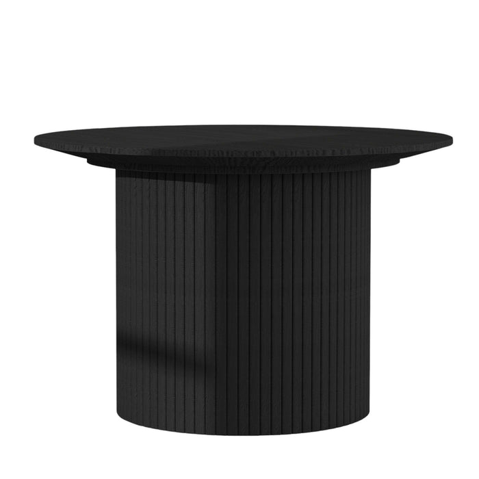 24" Wood Round Pedestal Coffee Table - Black