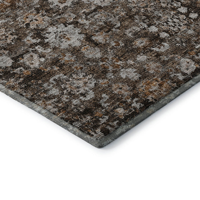 10' X 14' Oriental Washable Area Rug With UV Protection (653767) - Chocolate / Ivory