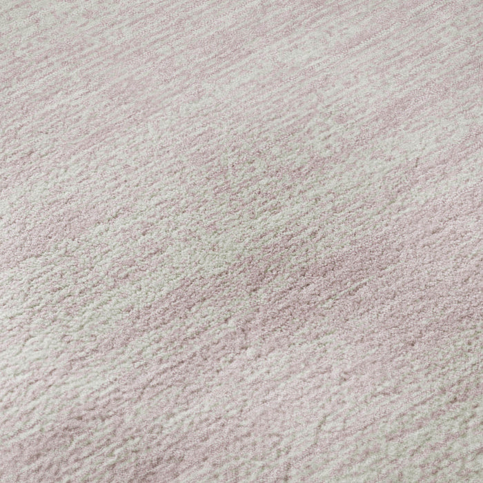 10' X 14' Striped Washable Area Rug With UV Protection (668175) - Pink / Ivory