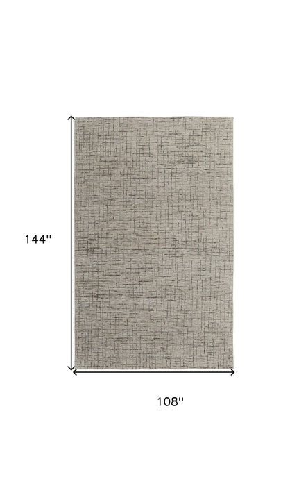 9' X 12' Wool Hand Tufted Distressed Area Rug - Ivory And Gray