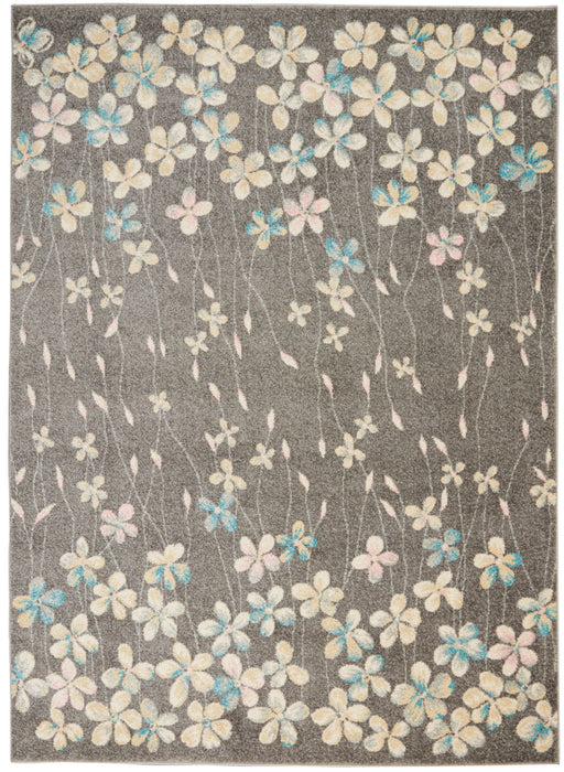 5' X 7' Floral Area Rug (550953) - Gray / Beige
