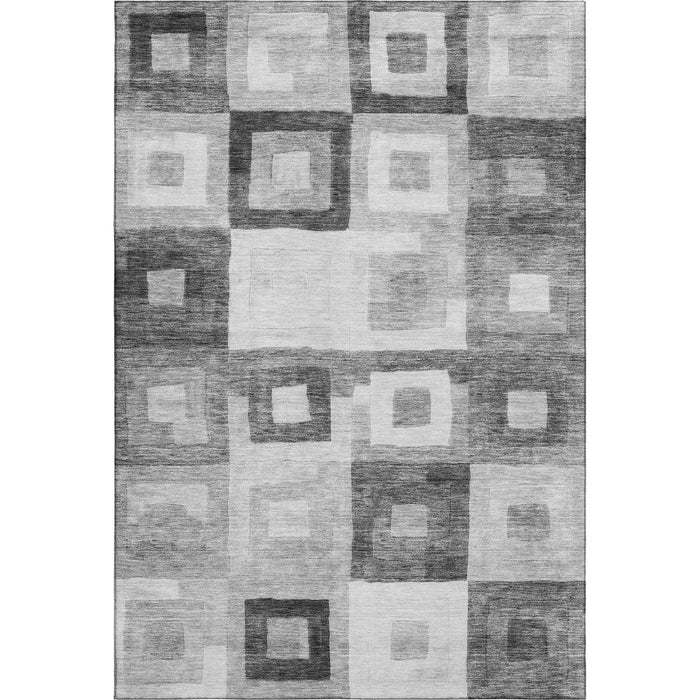 10' X 14' Geometric Washable Area Rug With UV Protection (686687) - Gray / Silver