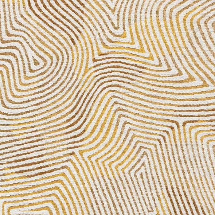 8' X 11' Geometric Washable Area Rug With UV Protection (609931) - Beige / Gold / Brown