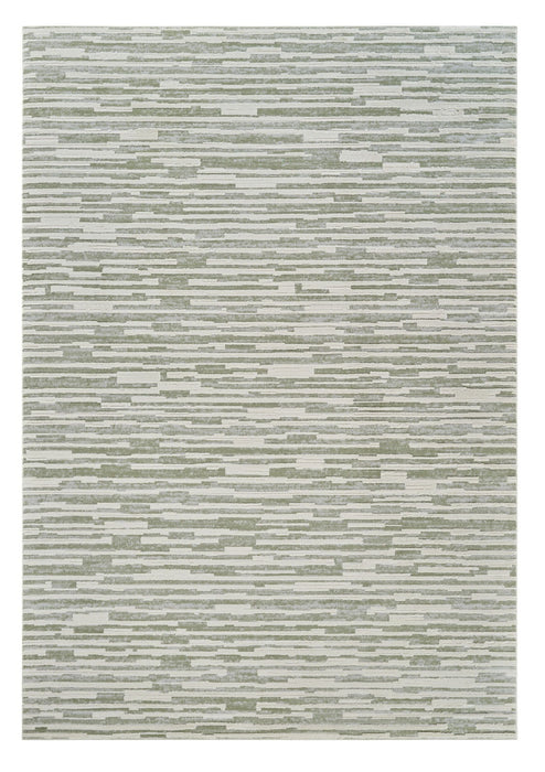 8' x 11' Abstract Distressed Area Rug - Green And Beige