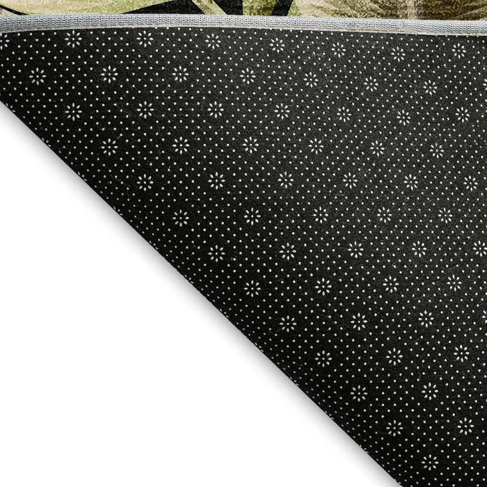 10' X 14' Geometric Washable Area Rug With UV Protection - Midnight And Brown