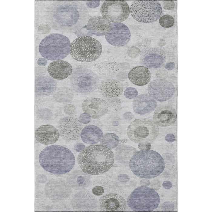 10' X 14' Geometric Washable Area Rug With UV Protection (707311) - Lavender / Gray / Silver