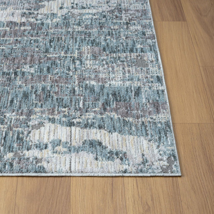 10' X 14' Abstract Washable Area Rug (738075) - Gray / Blue