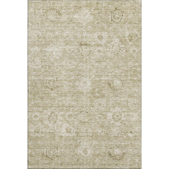10' X 14' Damask Washable Area Rug With UV Protection (684058) - Beige / Brown