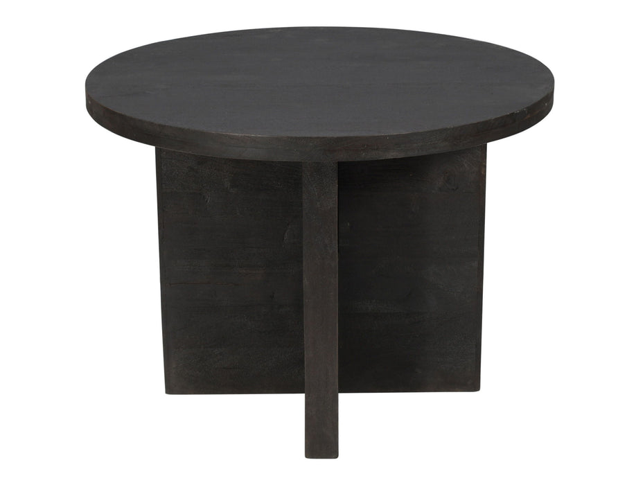 48" Deep Rounded Solid Wood Pedestal Base Dining Table - Taupe