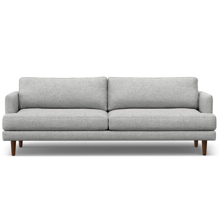 90" Sofa With Brown Legs - Gray