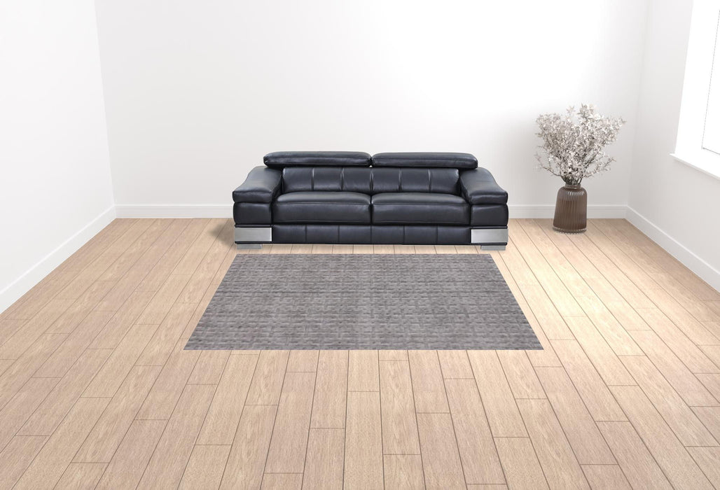 8' x 10' Hand Loomed Area Rug - Tan And Charcoal