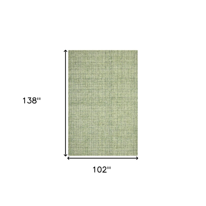 9' X 12' Wool Striped Hand Tufted Area Rug - Green And Light