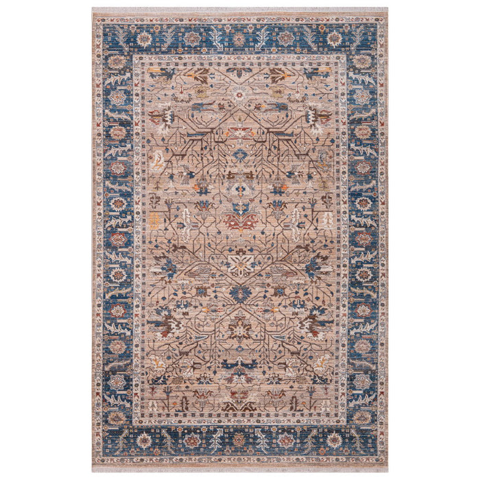 9' X 13' Oriental Area Rug With Fringe - Teal