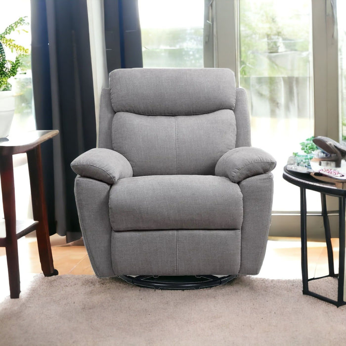 Fabric Power Recliner With USB - Light Gray
