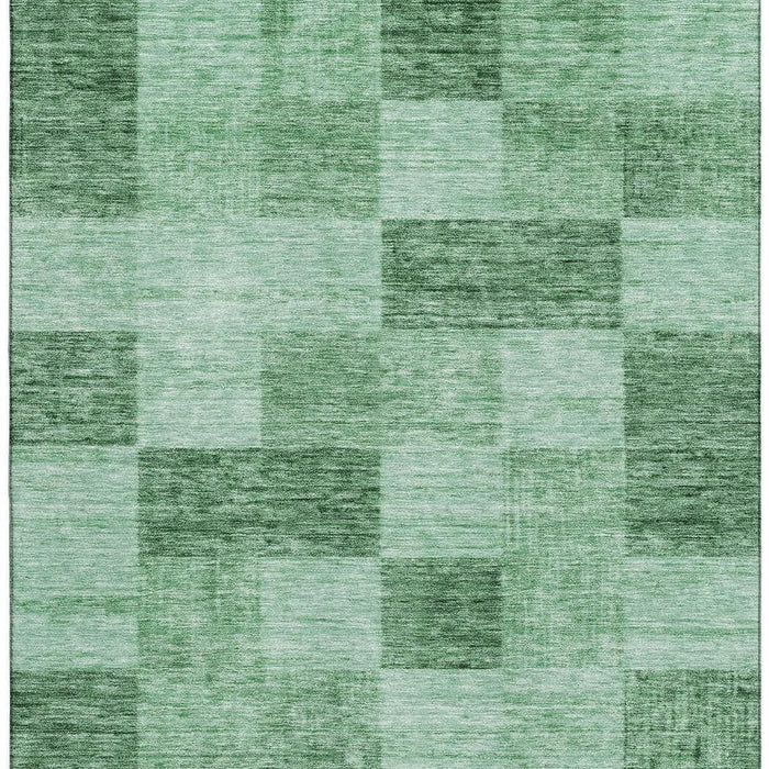 10' X 14' Geometric Washable Area Rug With UV Protection (686228) - Green / Mint Green