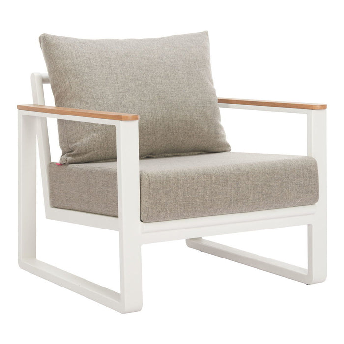 31" Modern Upholstered Arm Chair - White