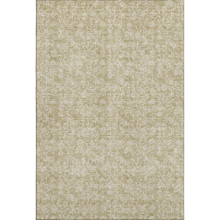 10' X 14' Floral Washable Area Rug With UV Protection (656394) - Beige / Ivory