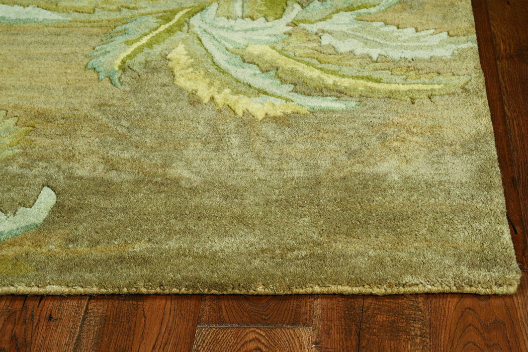 5' x 8' Wool Area Rug - Moss
