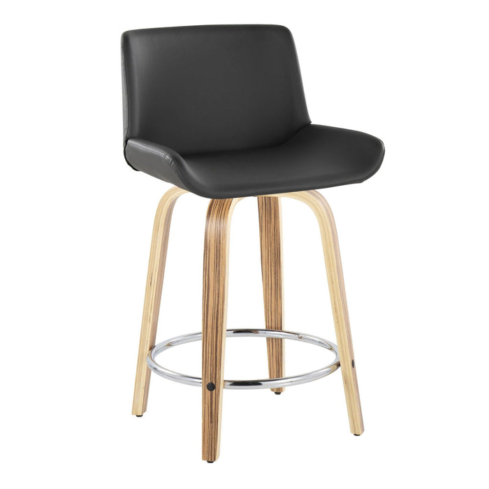 Santi - 24" Fixed-Height Counter Stool With Swivel - Zebra Wood (Set of 2)