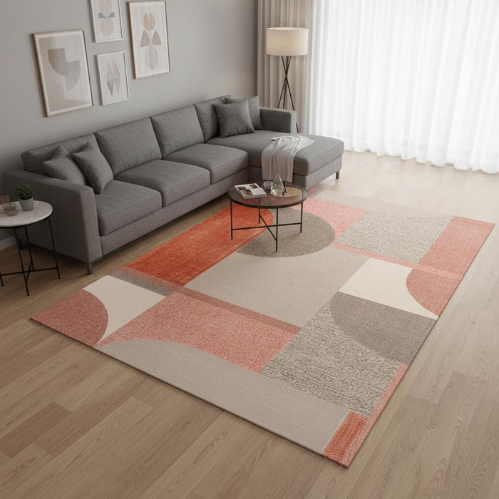 8' X 11' Geometric Area Rug (661281) - Pink / Gray