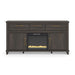 Signature Design by Ashley Brazen Valley TV stand with fireplace option, showcasing a modern wood finish and spacious storage compartments.