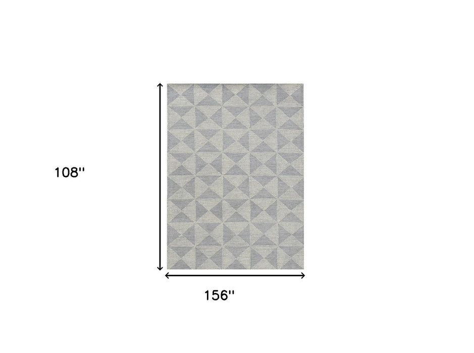 9' x 13' Hand Tufted Space Dyed Geometric Indoor Area Rug - Ivory