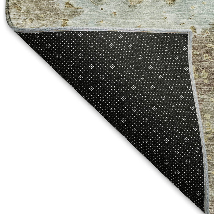 10' X 14' Abstract Washable Area Rug With UV Protection (692166) - Brown / Beige / Blue