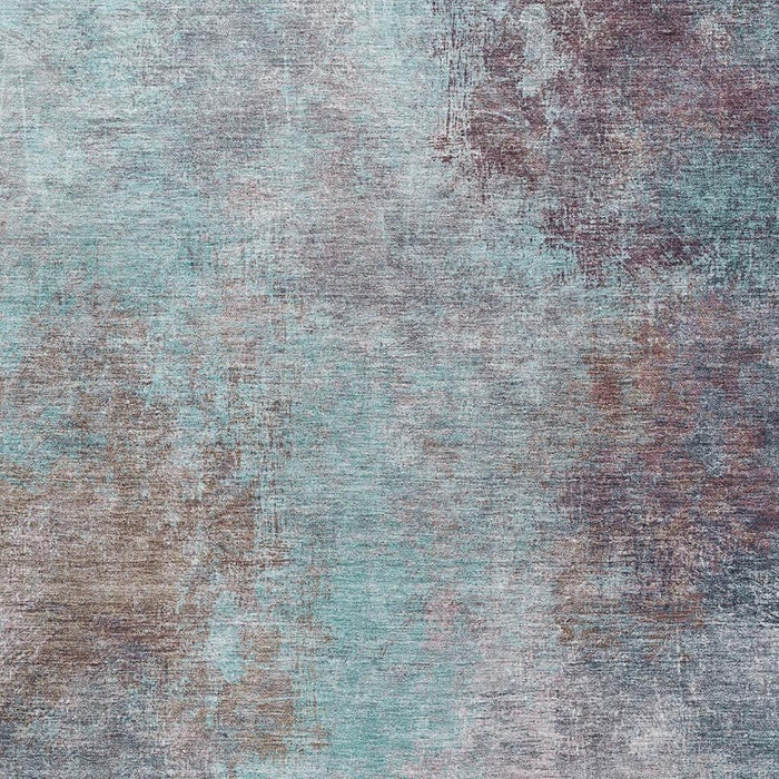 10' X 14' Abstract Washable Area Rug With UV Protection (710586) - Teal / Taupe