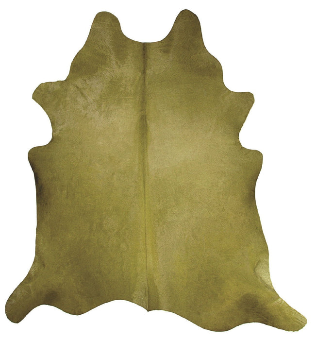 6' x 7' Cowhide Hand Knotted Area Rug - Lime Green