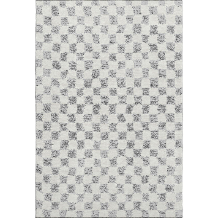 10' X 14' Geometric Washable Area Rug With UV Protection (709390) - Gray / Ivory