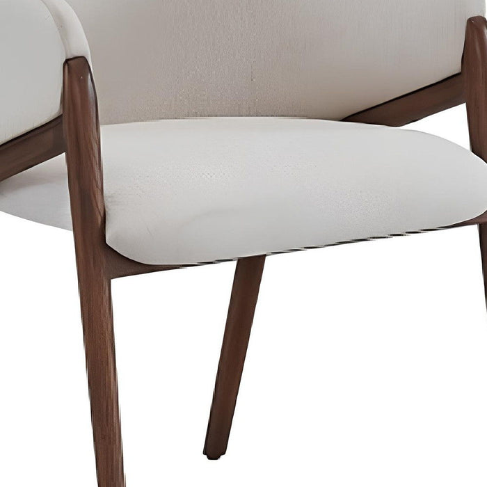 Upholstered Fabric Wing Back Dining Arm Chair - Cream