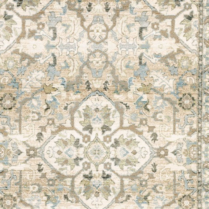 10' x 13.1' Medallion Area Rug - Beige And Ivory
