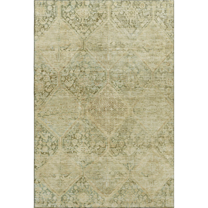 10' X 14' Geometric Washable Area Rug With UV Protection (699945) - Fern Green / Olive Green