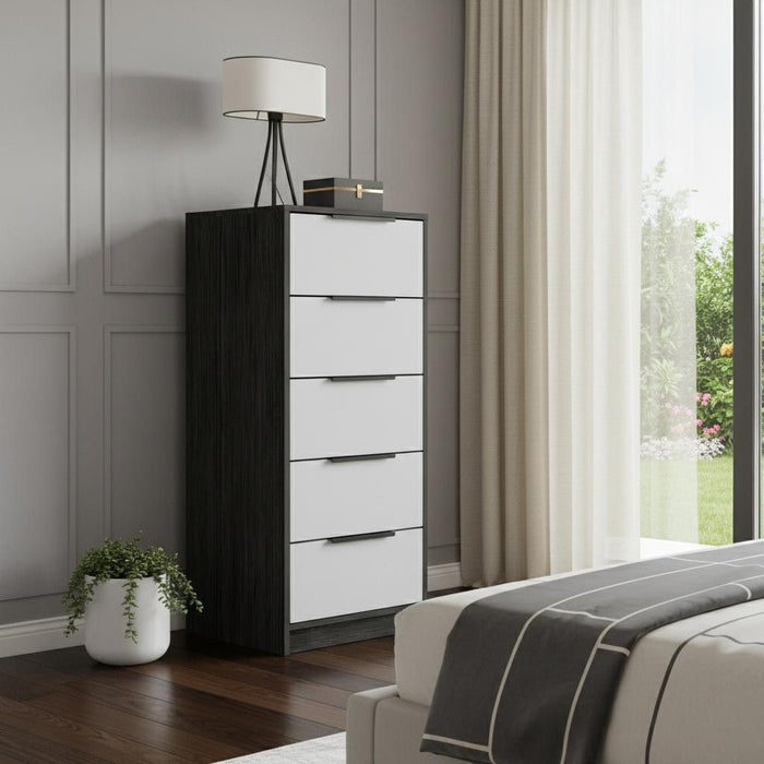 Five Drawer Chest - White