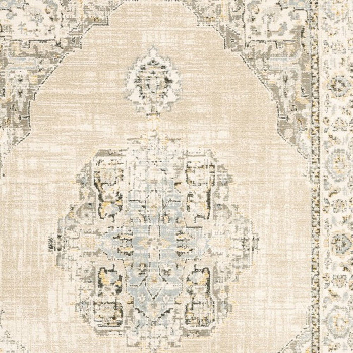 9' x 12' Center Jewel Area Rug - Beige And Ivory