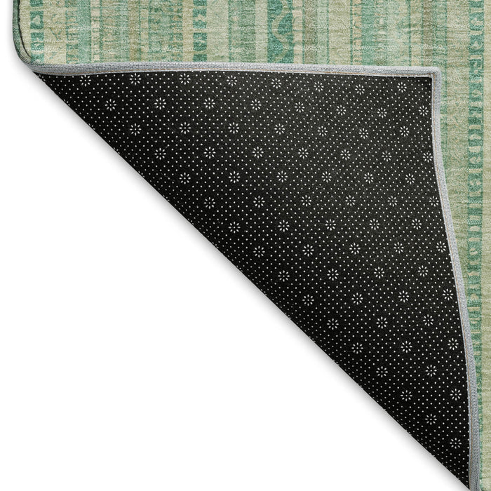 10' X 14' Striped Washable Area Rug With UV Protection (696242) - Aqua / Beige / Teal