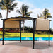 Giga outdoor patio pergola gazebo with steel frame and retractable canopy providing sun shelter in a garden setting