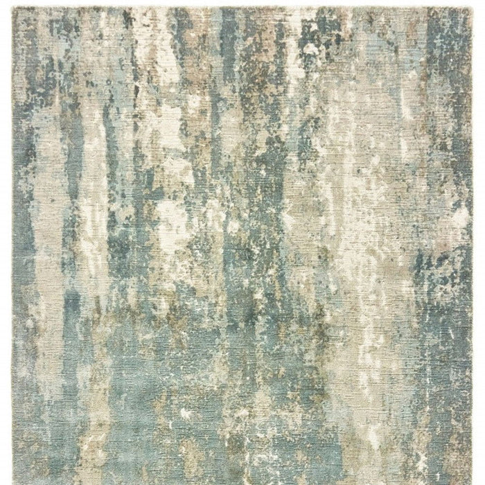 6' x 9' Abstract Splash Indoor Area Rug - Blue And Gray