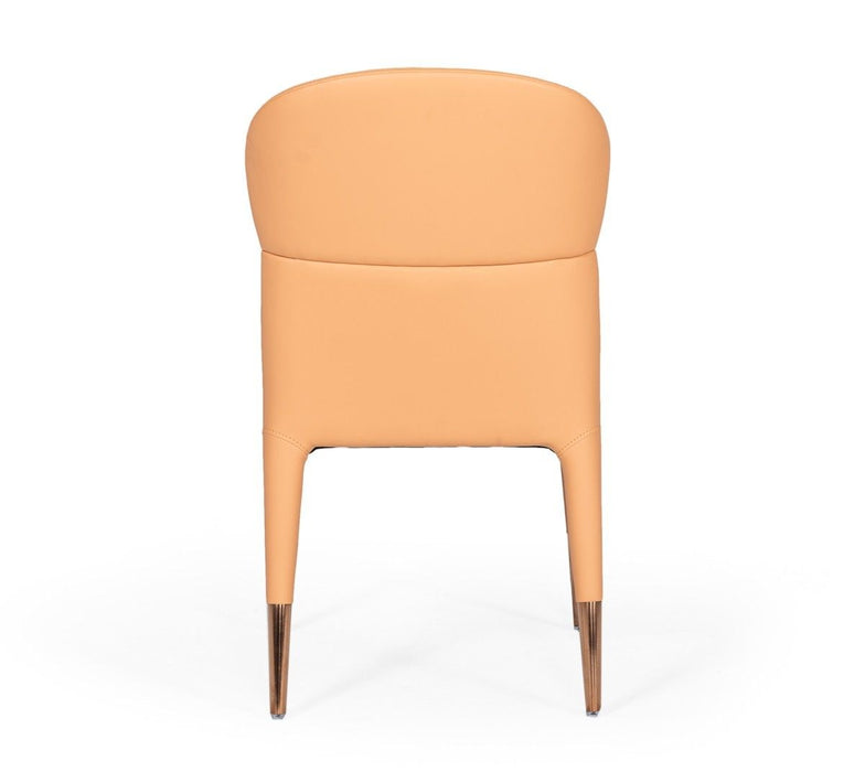 Upholstered Fabric Dining Side Chairs (Set of 2) - Peach