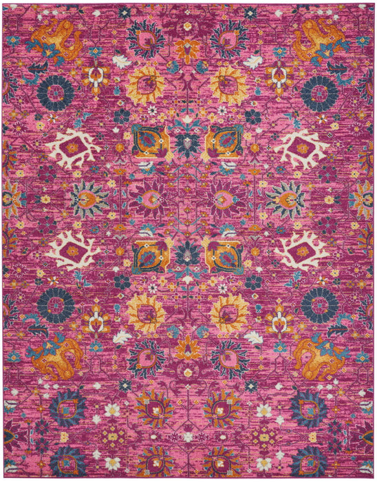 9' x 12' Floral Power Loom Area Rug - Pink