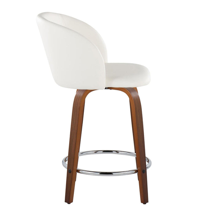 Fran - 34" Fixed-Height Counter Stool (Set of 2) - Walnut Wood